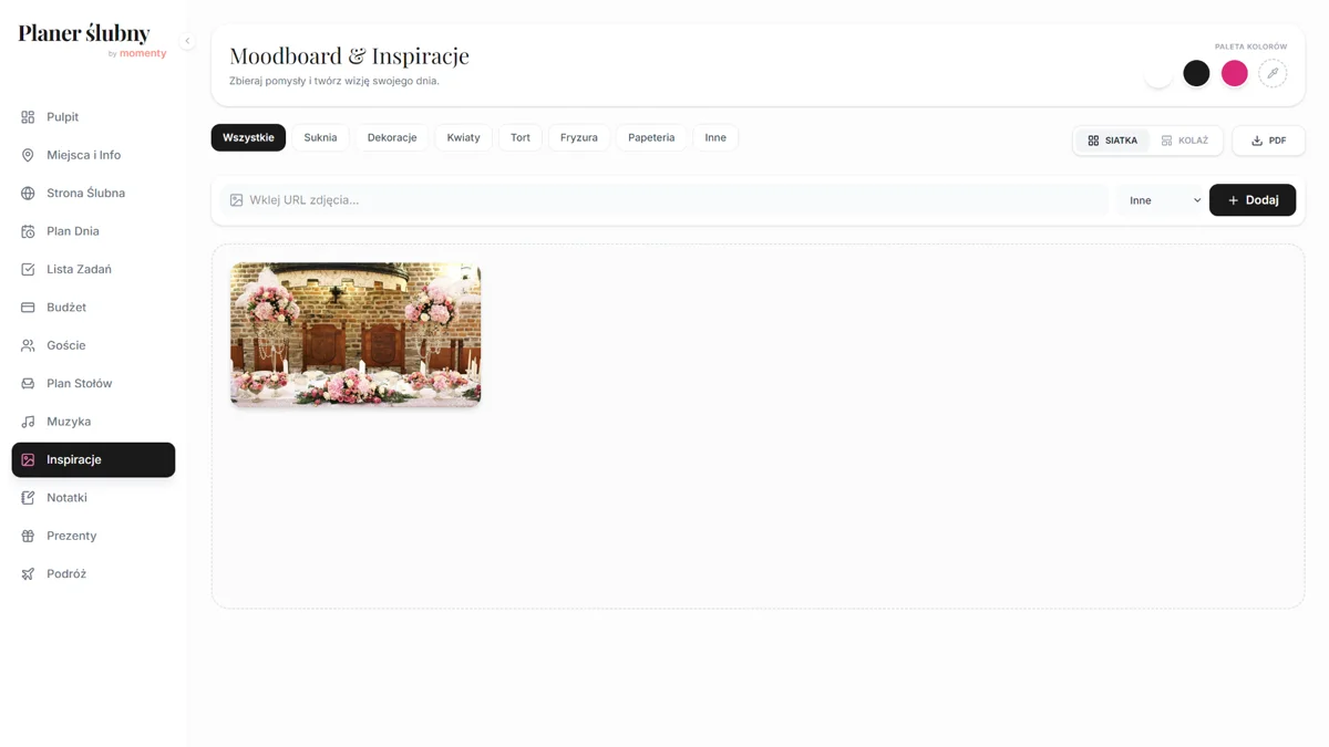 Tablica inspiracji ślubnych online z moodboardem i motywem przewodnim wesela Tablica inspiracji ślubnych online z moodboardem i motywem przewodnim wesela